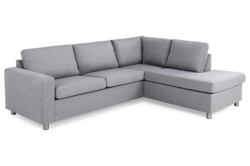 Crazy 3-personers Højrevendt L-formet Chaiselongsofa i Stof - Grå - Møbler - Sofaer - Sofa med chaiselong