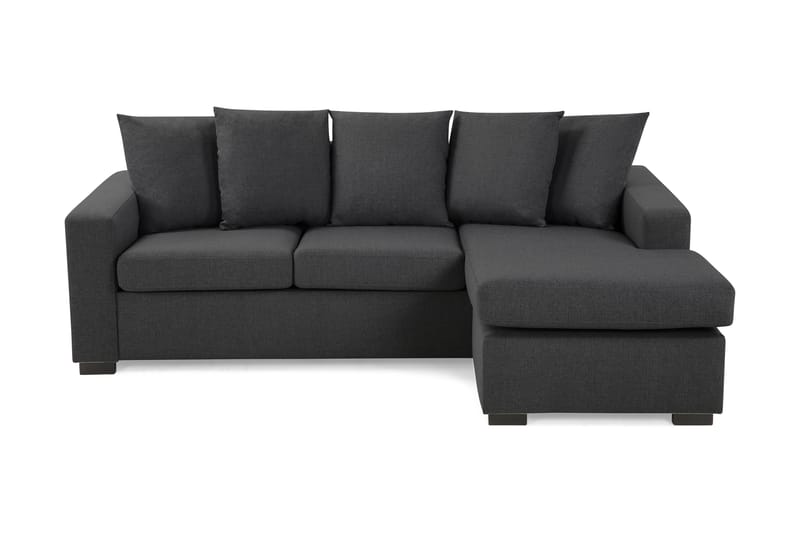 Crazy 3-Pers. Chaiselongsofa Vendbar inkl Løse rygpuder - Mørkegrå - Sofa med chaiselong - 3 personers sofa med chaiselong