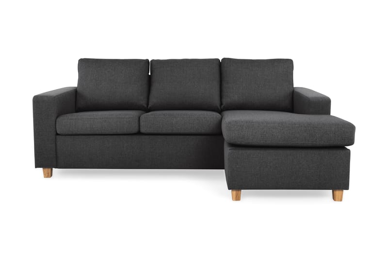 Crazy 3-personers Vendbar L-formet Chaiselongsofa i Stof - Antracit - Møbler - Sofaer - Sofa med chaiselong