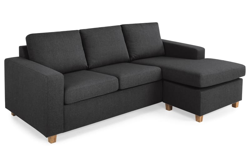 Crazy 3-personers Vendbar L-formet Chaiselongsofa i Stof - Antracit - Møbler - Sofaer - Sofa med chaiselong