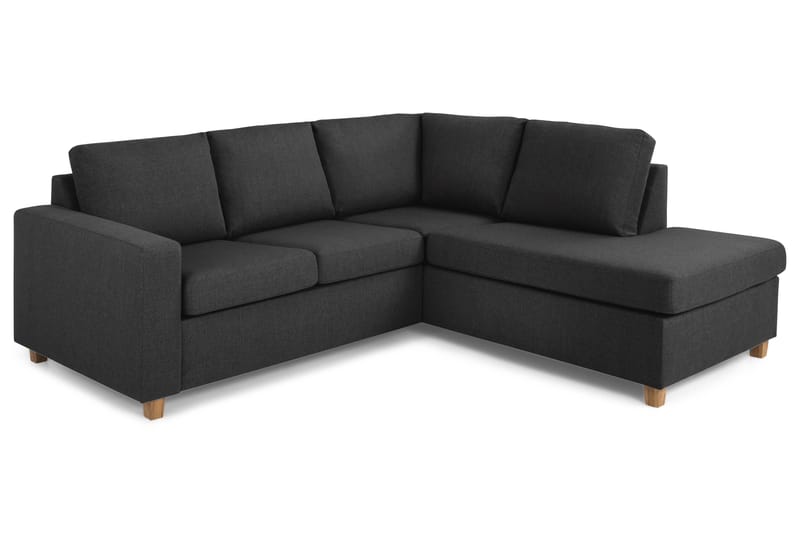 Crazy 3-personers Højrevendt L-formet Chaiselongsofa i Stof - Antracit - Møbler - Sofaer - Sofa med chaiselong