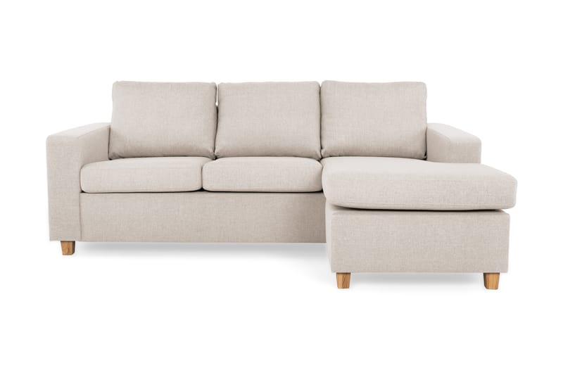 Crazy 3-personers Vendbar L-formet Chaiselongsofa i Stof - Beige - Møbler - Sofaer - Sofa med chaiselong