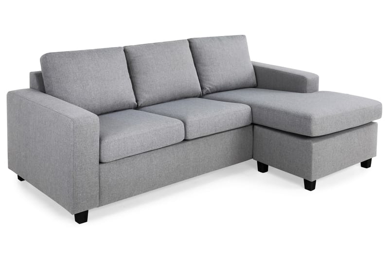 Crazy 3-personers Vendbar L-formet Chaiselongsofa i Stof - Grå - Møbler - Sofaer - Sofa med chaiselong