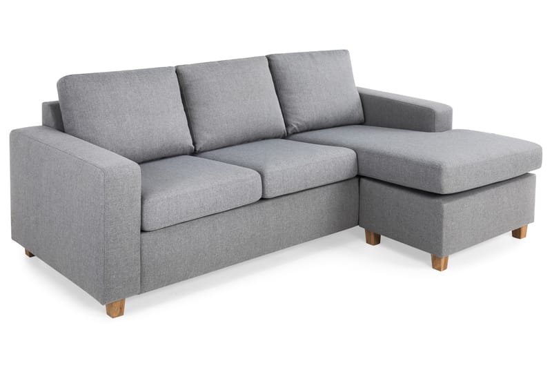 Crazy 3-personers Vendbar L-formet Chaiselongsofa i Stof - Grå - Møbler - Sofaer - Sofa med chaiselong