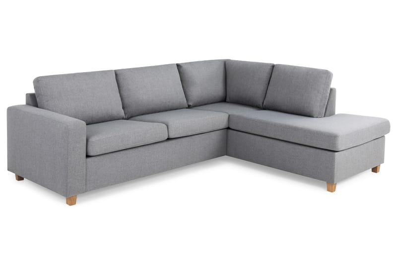 Crazy 3-personers Højrevendt L-formet Chaiselongsofa i Stof - Grå - Møbler - Sofaer - Sofa med chaiselong