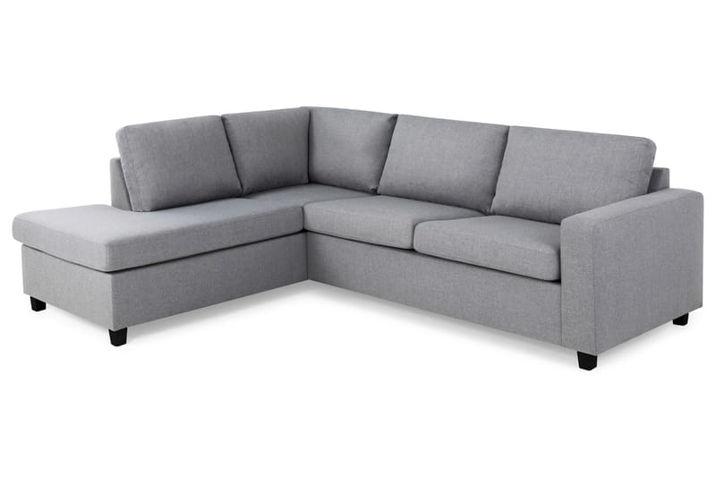 Crazy 3-personers Venstrevendt L-formet Chaiselongsofa i Stof - Grå - Møbler - Sofaer - Sofa med chaiselong