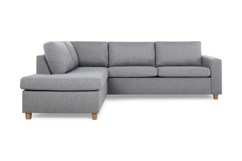 Crazy 3-personers Venstrevendt L-formet Chaiselongsofa i Stof - Grå - Møbler - Sofaer - Sofa med chaiselong