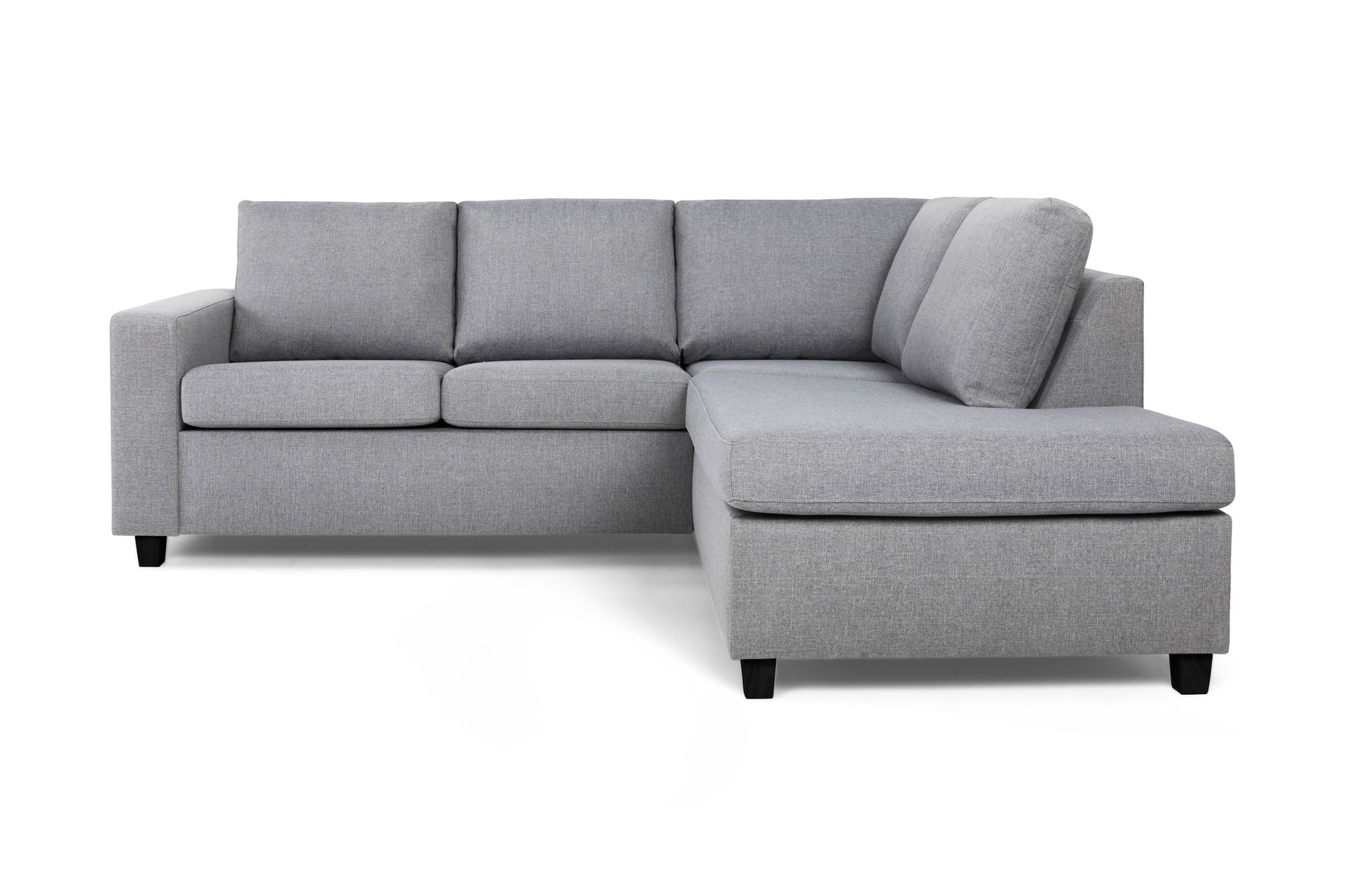 Crazy 3-personers Højrevendt L-formet Chaiselongsofa i Stof - Grå - Møbler - Sofaer - Sofa med chaiselong