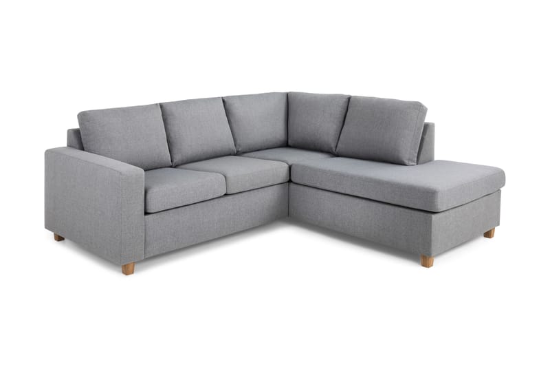 Crazy 3-personers Højrevendt L-formet Chaiselongsofa i Stof - Grå - Møbler - Sofaer - Sofa med chaiselong