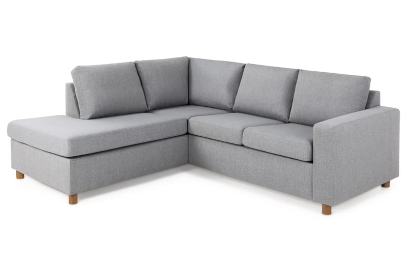 Crazy 3-personers Venstrevendt L-formet Chaiselongsofa i Stof - Grå - Møbler - Sofaer - Sofa med chaiselong