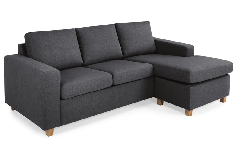 Crazy 3-personers Vendbar L-formet Chaiselongsofa i Stof - Mørkegrå - Møbler - Sofaer - Sofa med chaiselong