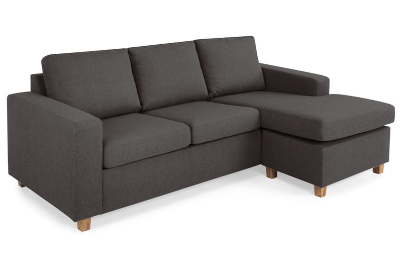 Crazy 3-personers Vendbar L-formet Chaiselongsofa i Stof - Mørkegrå - Møbler - Sofaer - Sofa med chaiselong
