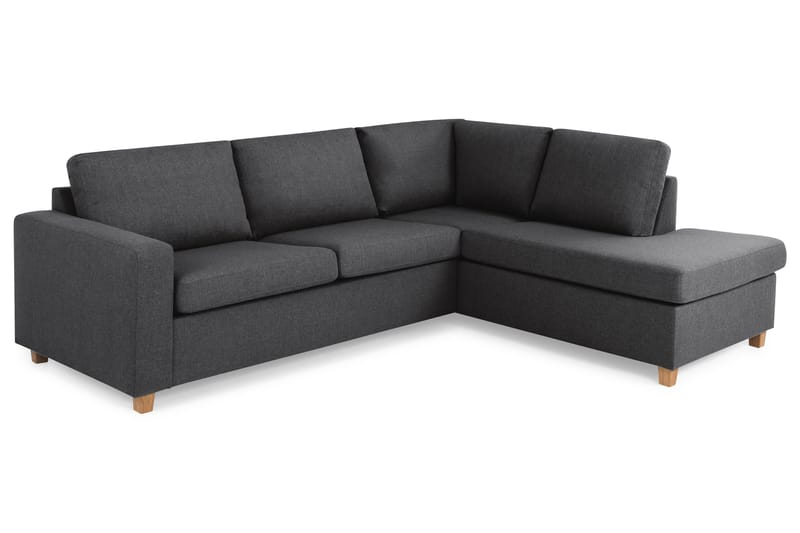 Crazy 3-personers Højrevendt L-formet Chaiselongsofa i Stof - Mørkegrå - Møbler - Sofaer - Sofa med chaiselong