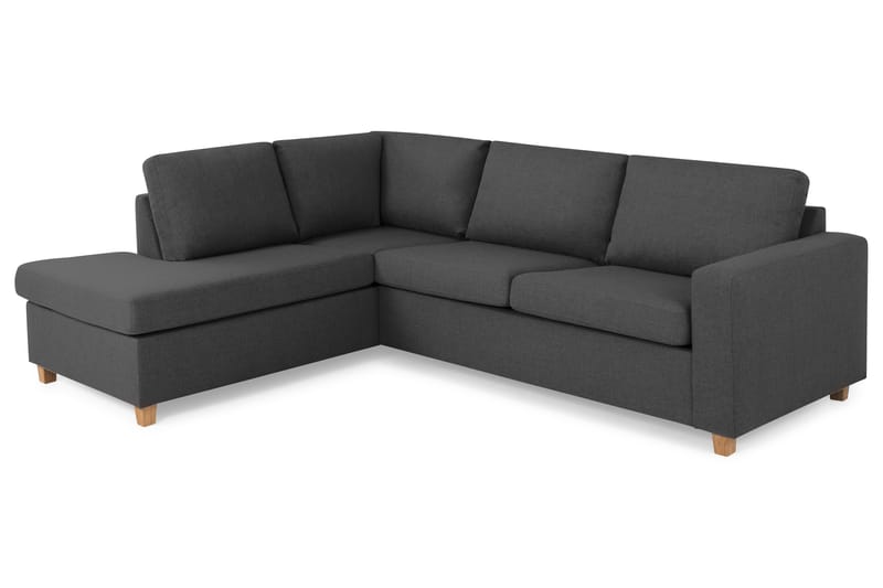 Crazy 3-personers Venstrevendt L-formet Chaiselongsofa i Stof - Mørkegrå - Møbler - Sofaer - Sofa med chaiselong