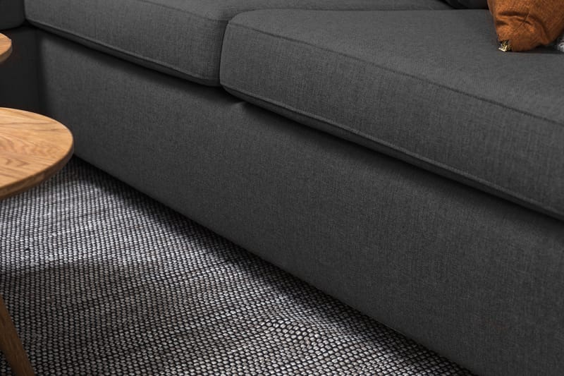 Crazy 3-personers Venstrevendt L-formet Chaiselongsofa i Stof - Mørkegrå - Møbler - Sofaer - Sofa med chaiselong