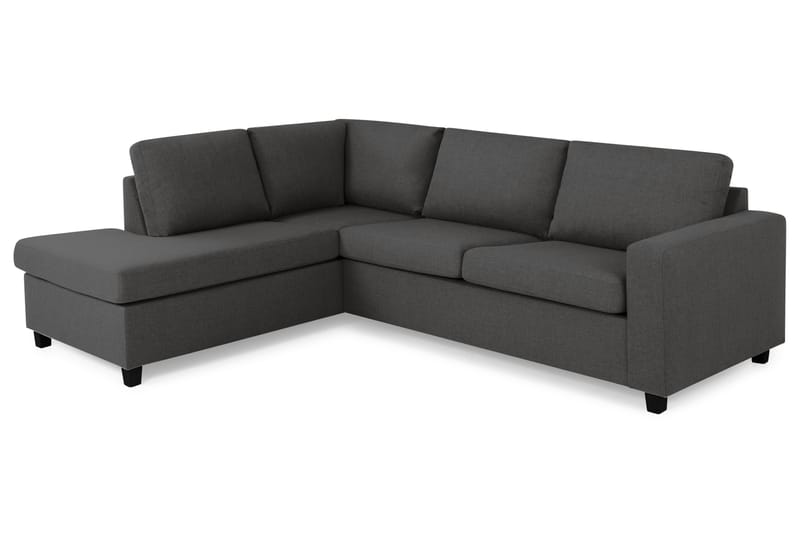 Crazy 3-personers Venstrevendt L-formet Chaiselongsofa i Stof - Mørkegrå - Møbler - Sofaer - Sofa med chaiselong