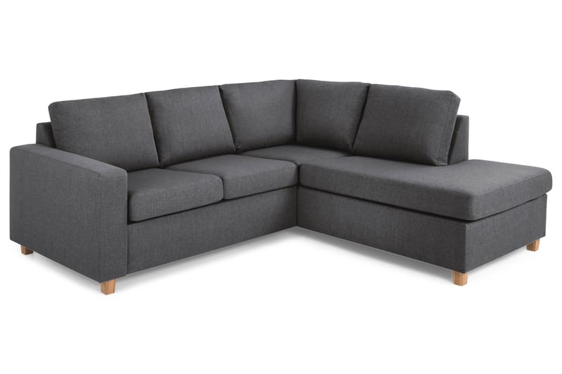 Crazy 3-personers Højrevendt L-formet Chaiselongsofa i Stof - Mørkegrå - Møbler - Sofaer - Sofa med chaiselong