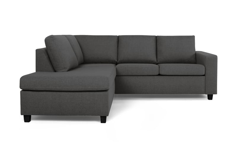 Crazy 3-personers Venstrevendt L-formet Chaiselongsofa i Stof - Mørkegrå - Møbler - Sofaer - Sofa med chaiselong