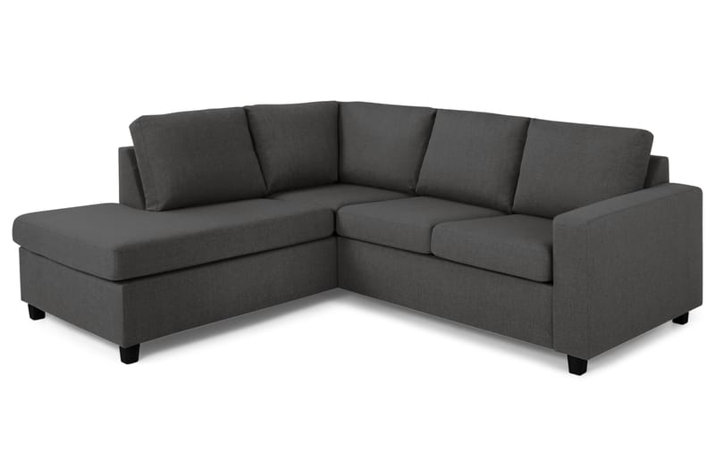Crazy 3-personers Venstrevendt L-formet Chaiselongsofa i Stof - Mørkegrå - Møbler - Sofaer - Sofa med chaiselong