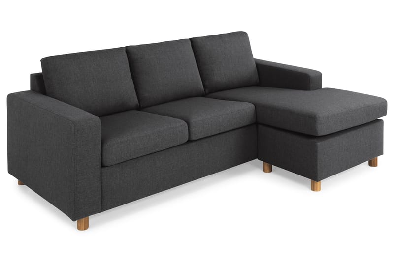 Crazy 3-personers Vendbar L-formet Chaiselongsofa i Stof - Antracit - Møbler - Sofaer - Sofa med chaiselong - 3 personers sofa med chaiselong