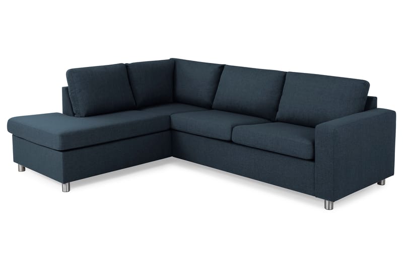 Crazy 3-personers Venstrevendt L-formet Chaiselongsofa i Stof - Blå - Møbler - Sofaer - Sofa med chaiselong
