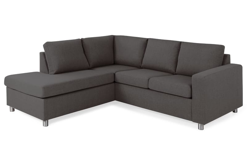 Crazy 3-personers Venstrevendt L-formet Chaiselongsofa i Stof - Mørkegrå - Møbler - Sofaer - Sofa med chaiselong