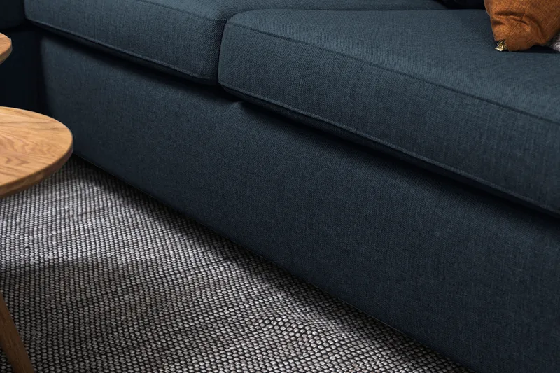 Crazy 3-personers Venstrevendt L-formet Chaiselongsofa i Stof - Blå - Møbler - Sofaer - Sofa med chaiselong