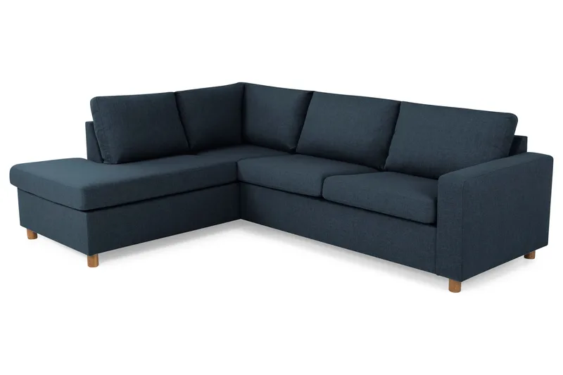 Crazy 3-personers Venstrevendt L-formet Chaiselongsofa i Stof - Blå - Møbler - Sofaer - Sofa med chaiselong