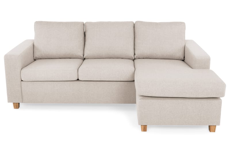 Crazy 3-personers Vendbar L-formet Chaiselongsofa i Stof - Beige - Møbler - Sofaer - Sofa med chaiselong