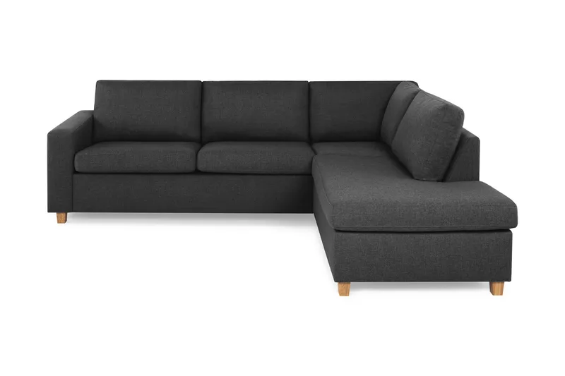 Crazy 3-personers Højrevendt L-formet Chaiselongsofa i Stof - Antracit - Møbler - Sofaer - Sofa med chaiselong - 3 personers sofa med chaiselong