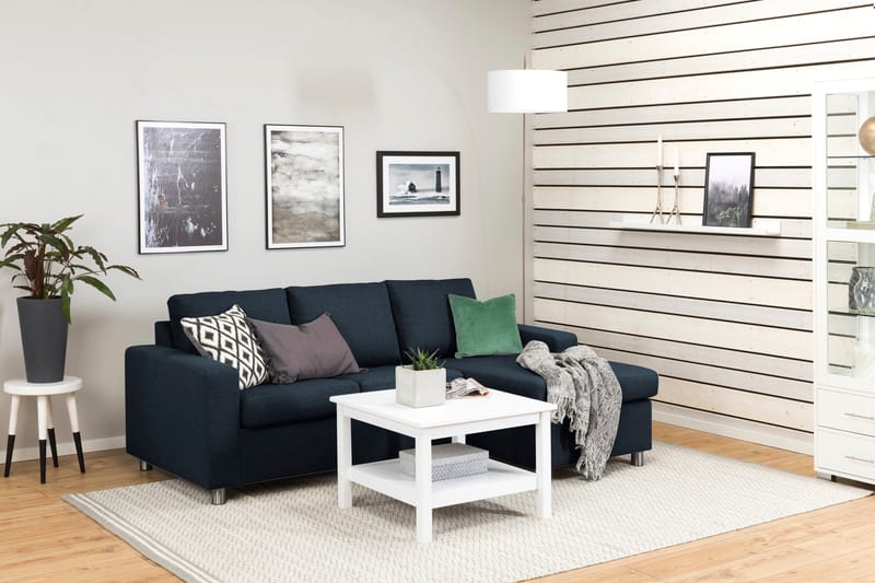 Crazy 3-personers Vendbar L-formet Chaiselongsofa i Stof - Blå - Møbler - Sofaer - Sofa med chaiselong