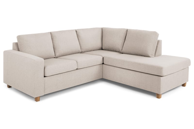 Crazy 3-personers Højrevendt L-formet Chaiselongsofa i Stof - Beige - Møbler - Sofaer - Sofa med chaiselong - 2-personer sofa med chaiselong