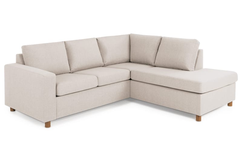 Crazy 3-personers Højrevendt L-formet Chaiselongsofa i Stof - Beige - Møbler - Sofaer - Sofa med chaiselong - 2-personer sofa med chaiselong