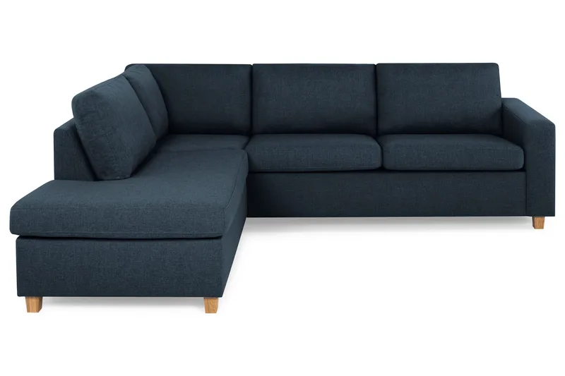 Crazy 3-personers Venstrevendt L-formet Chaiselongsofa i Stof - Blå - Møbler - Sofaer - Sofa med chaiselong