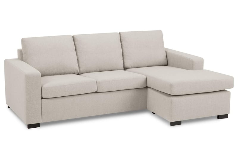 Crazy 3-personers Vendbar L-formet Chaiselongsofa i Stof - Beige - Møbler - Sofaer - Sofa med chaiselong - 3 personers sofa med chaiselong