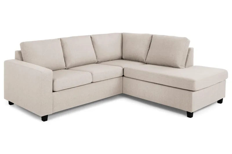 Crazy 3-personers Højrevendt L-formet Chaiselongsofa i Stof - Beige - Møbler - Sofaer - Sofa med chaiselong - 2-personer sofa med chaiselong