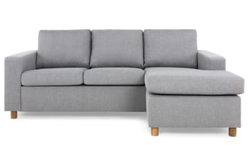 Crazy 3-personers Vendbar L-formet Chaiselongsofa i Stof - Grå - Møbler - Sofaer - Sofa med chaiselong