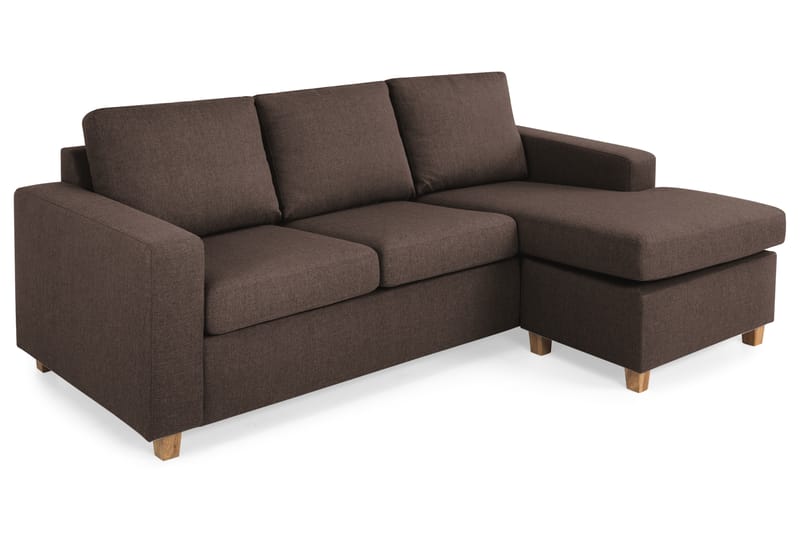 Crazy 3-personers Vendbar L-formet Chaiselongsofa i Stof - Brun - Møbler - Sofaer - Sofa med chaiselong