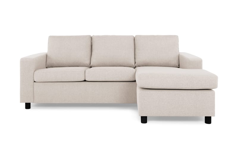 Crazy 3-personers Vendbar L-formet Chaiselongsofa i Stof - Beige - Møbler - Sofaer - Sofa med chaiselong - 3 personers sofa med chaiselong