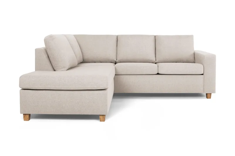 Crazy 3-personers Venstrevendt L-formet Chaiselongsofa i Stof - Beige - Møbler - Sofaer - Sofa med chaiselong - 2-personer sofa med chaiselong
