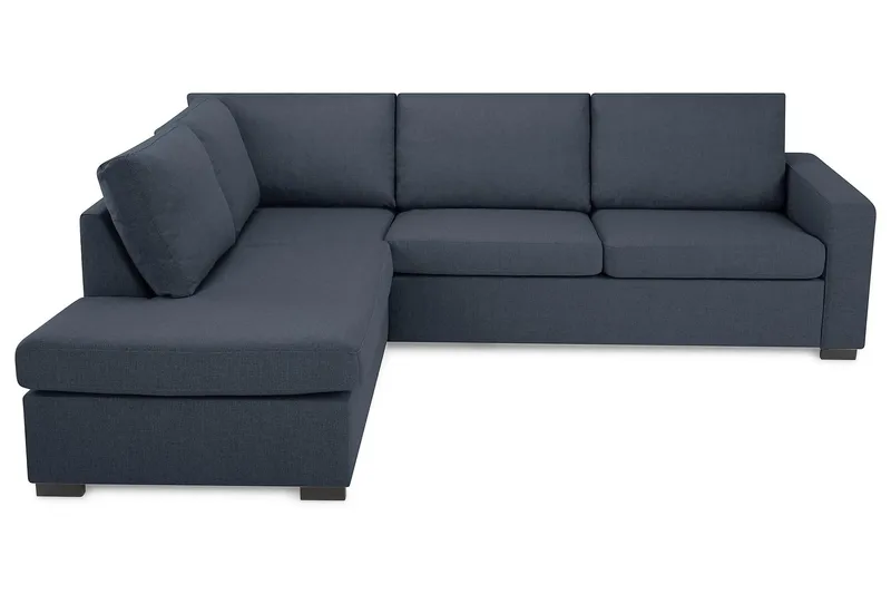 Crazy 3-personers Venstrevendt L-formet Chaiselongsofa i Stof, Blå