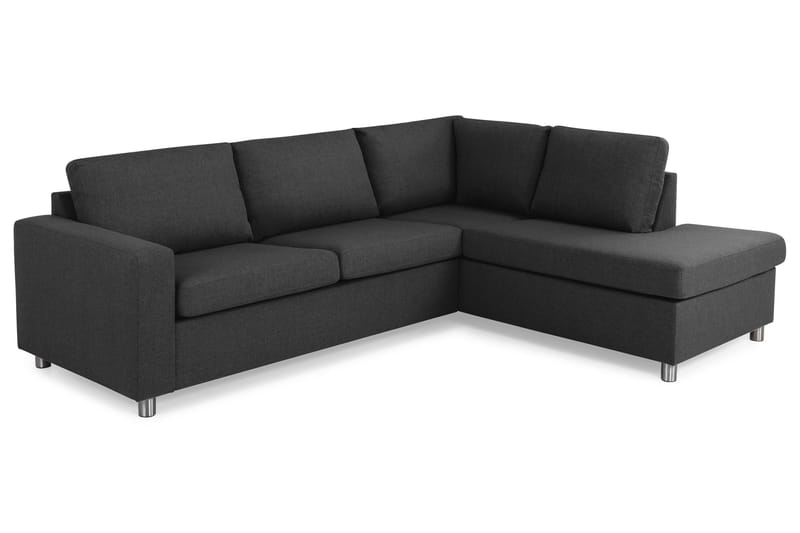 Crazy 3-personers Højrevendt L-formet Chaiselongsofa i Stof - Antracit - Møbler - Sofaer - Sofa med chaiselong - 3 personers sofa med chaiselong