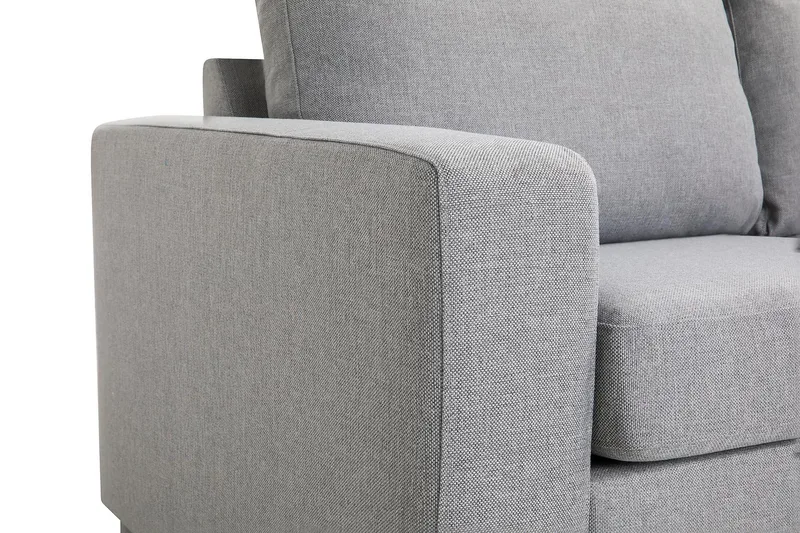 Crazy 3-personers Højrevendt L-formet Chaiselongsofa i Stof - Grå - Møbler - Sofaer - Sofa med chaiselong - 3 personers sofa med chaiselong