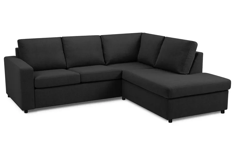 Crazy 3-personers Højrevendt L-formet Chaiselongsofa i Stof - Antracit - Møbler - Sofaer - Sofa med chaiselong - 3 personers sofa med chaiselong