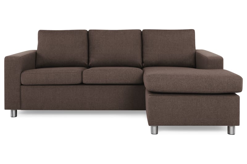 Crazy 3-personers Vendbar L-formet Chaiselongsofa i Stof - Brun - Møbler - Sofaer - Sofa med chaiselong