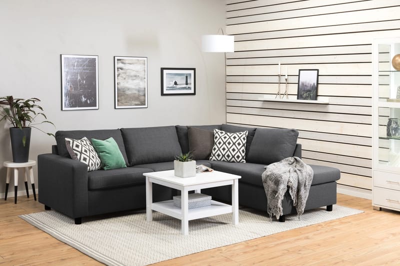 Crazy 3-personers Højrevendt L-formet Chaiselongsofa i Stof - Mørkegrå - Møbler - Sofaer - Sofa med chaiselong