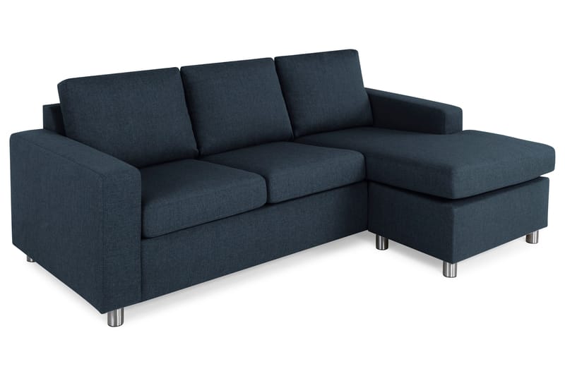 Crazy 3-personers Vendbar L-formet Chaiselongsofa i Stof - Blå - Møbler - Sofaer - Sofa med chaiselong - 3 personers sofa med chaiselong
