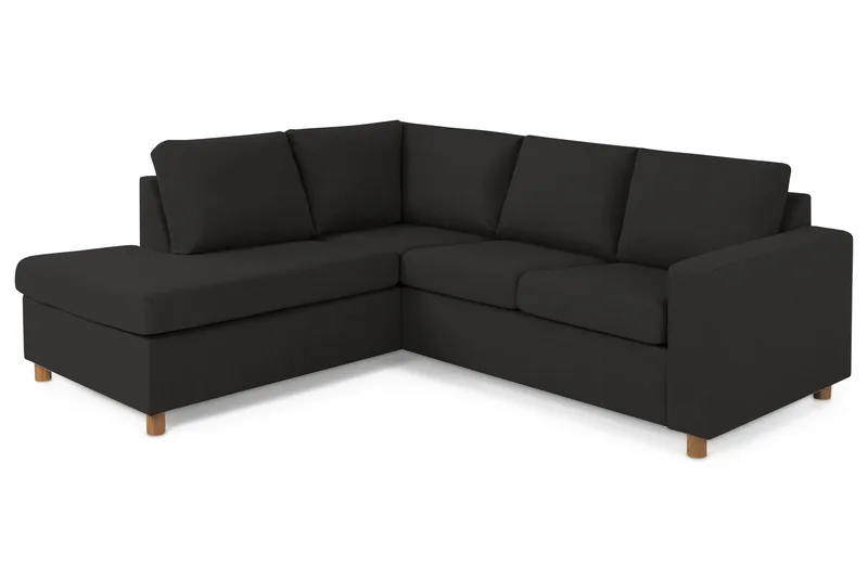 Crazy 3-personers Venstrevendt L-formet Chaiselongsofa i Stof - Antracit - Møbler - Sofaer - Sofa med chaiselong - 2-personer sofa med chaiselong