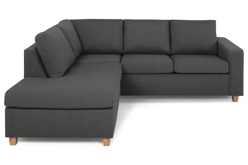 Crazy 3-personers Venstrevendt L-formet Chaiselongsofa i Stof - Mørkegrå - Møbler - Sofaer - Sofa med chaiselong - 2-personer sofa med chaiselong