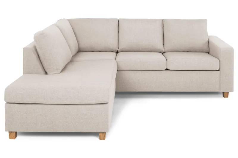 Crazy 3-personers Venstrevendt L-formet Chaiselongsofa i Stof - Beige - Møbler - Sofaer - Sofa med chaiselong - 2-personer sofa med chaiselong